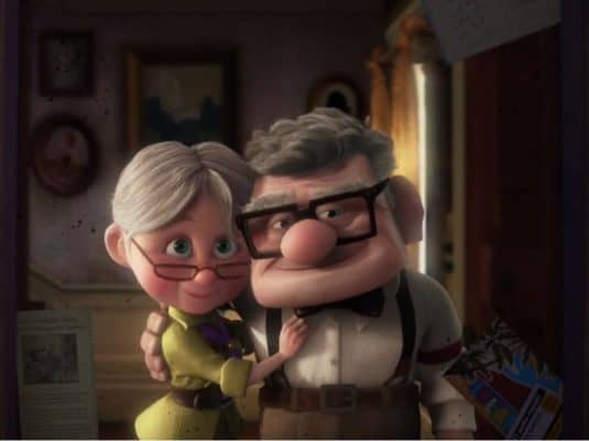 Carl and Ellie from the movie, ‘UP’ (2009). Pixar Animation Studios