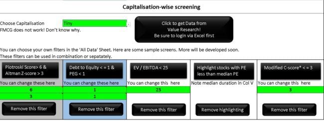 Excel Stock Screener