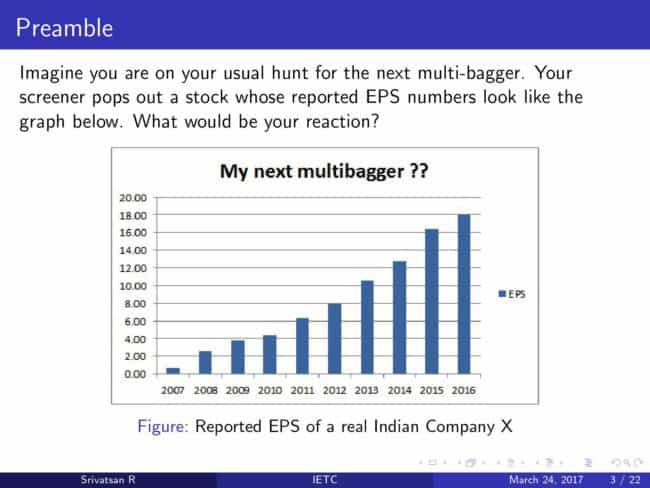 slide three: It’s Earnings That Count: Can you identify the next Satyam?
