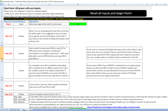 Robo Advisory Software Step one