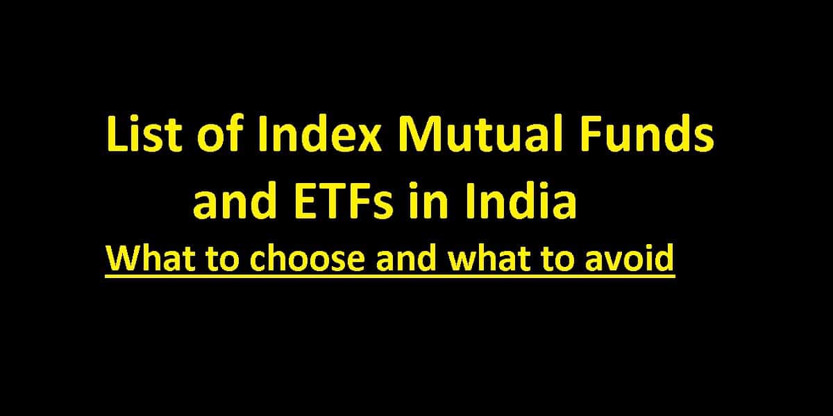 List of Index Mutual Funds and ETFs in India