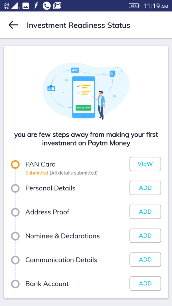 investment readiness check in Paytm Money