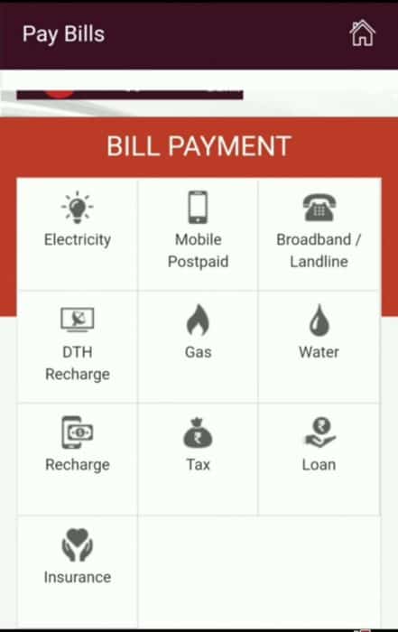 Bill Payment screen in IPPB App