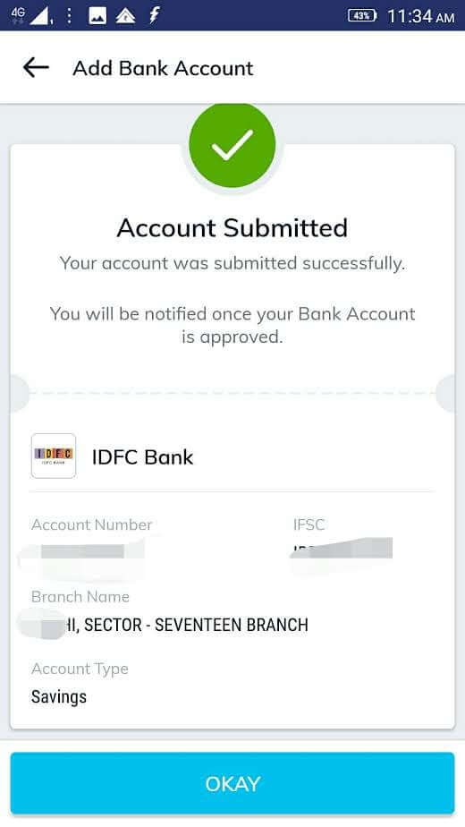 bank details for mutual fund KYC: screen four in Paytm money