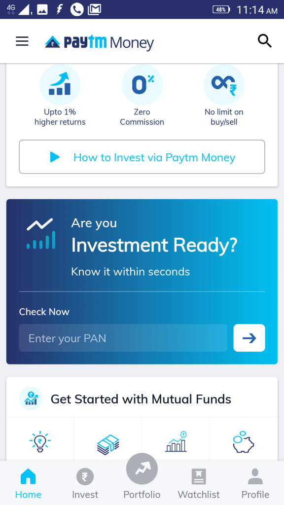 Enter your Permanent Account Number in Paytm Money