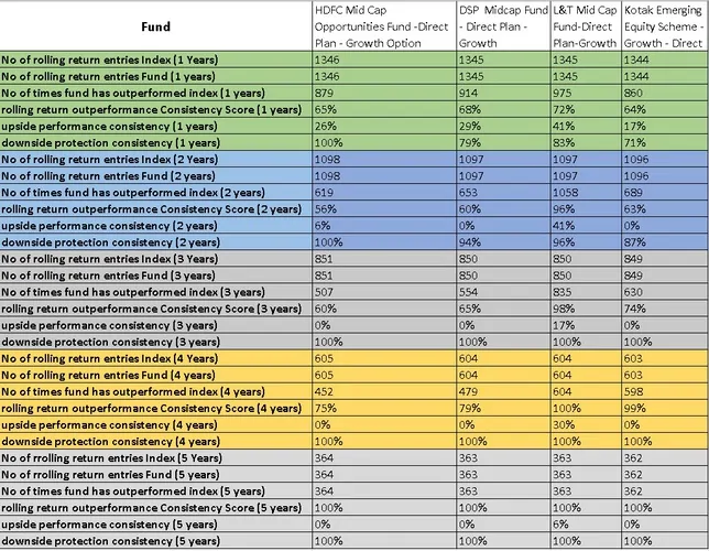 DSP Midcap Fund vs Peers Performance Comparison