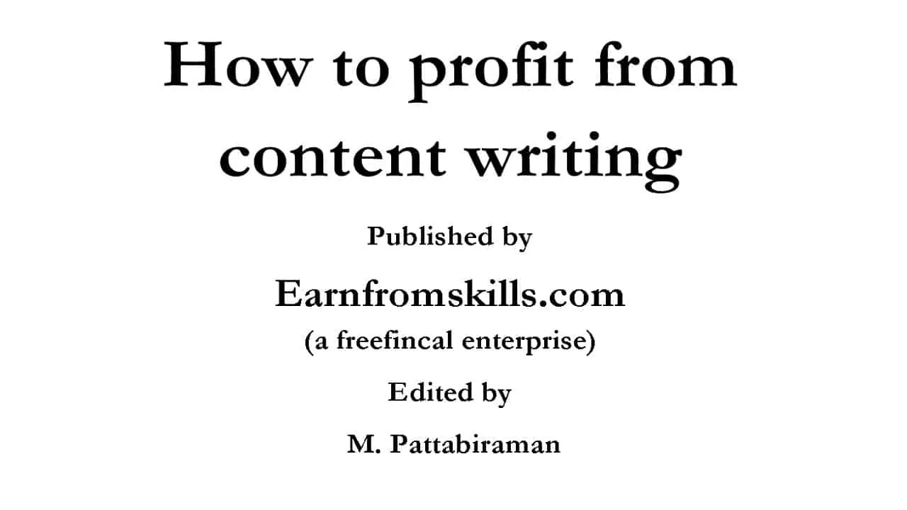 How to profit from content writing front page