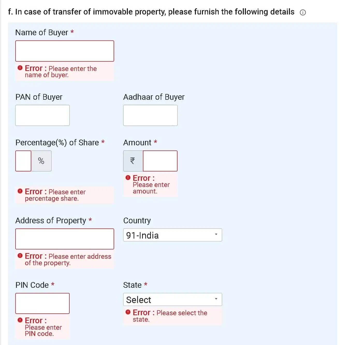 Entering capital gains from sale of property in ITR2 - part 4