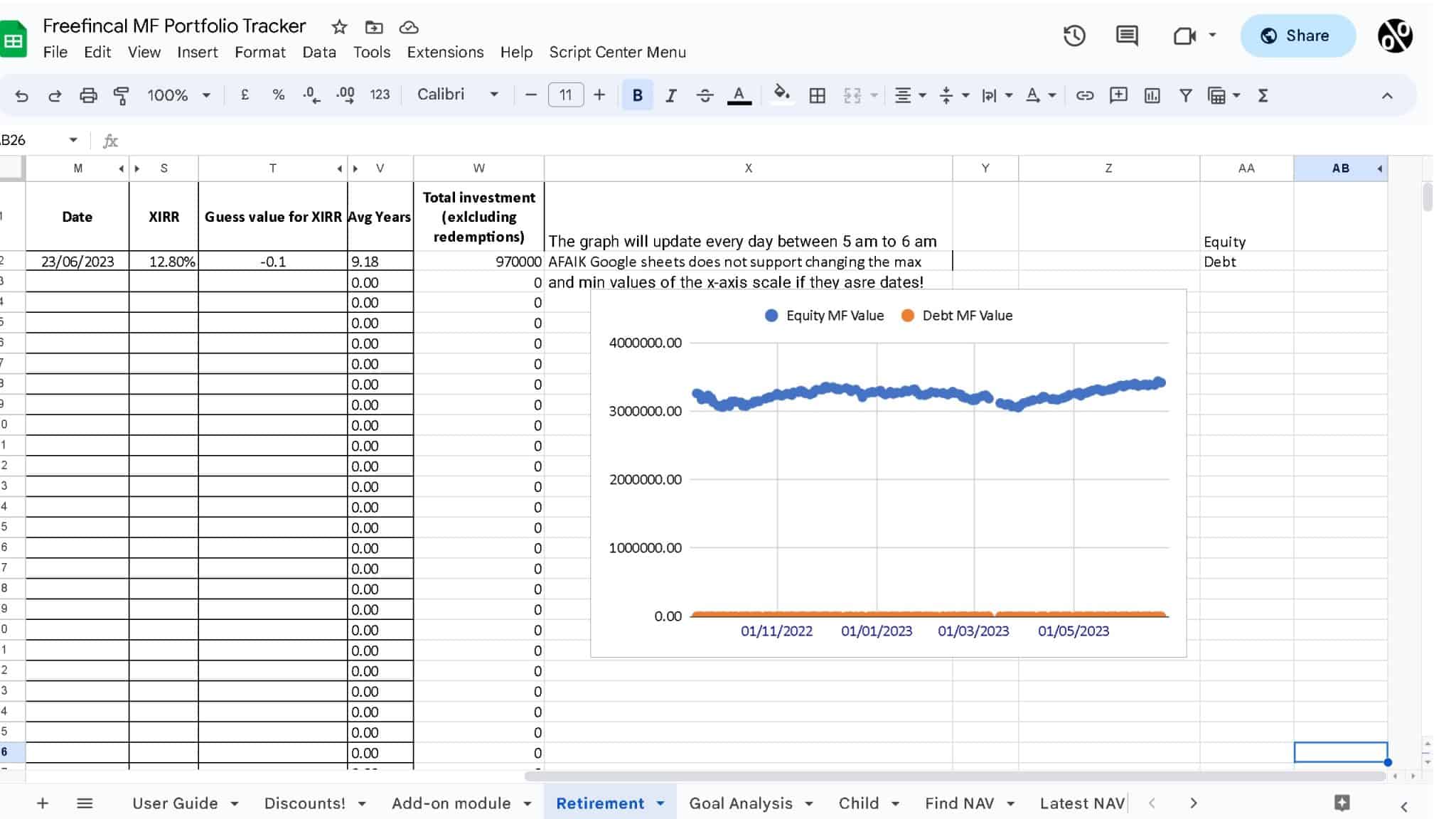 Track your mutual fund and stock investments with this Google Sheet!