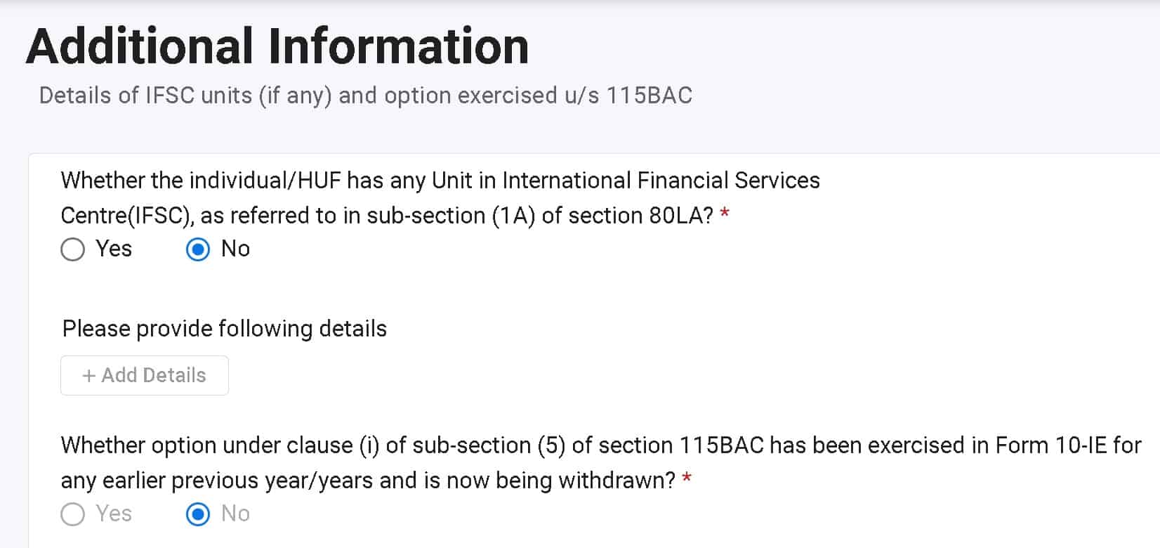 form 10-IE additional information