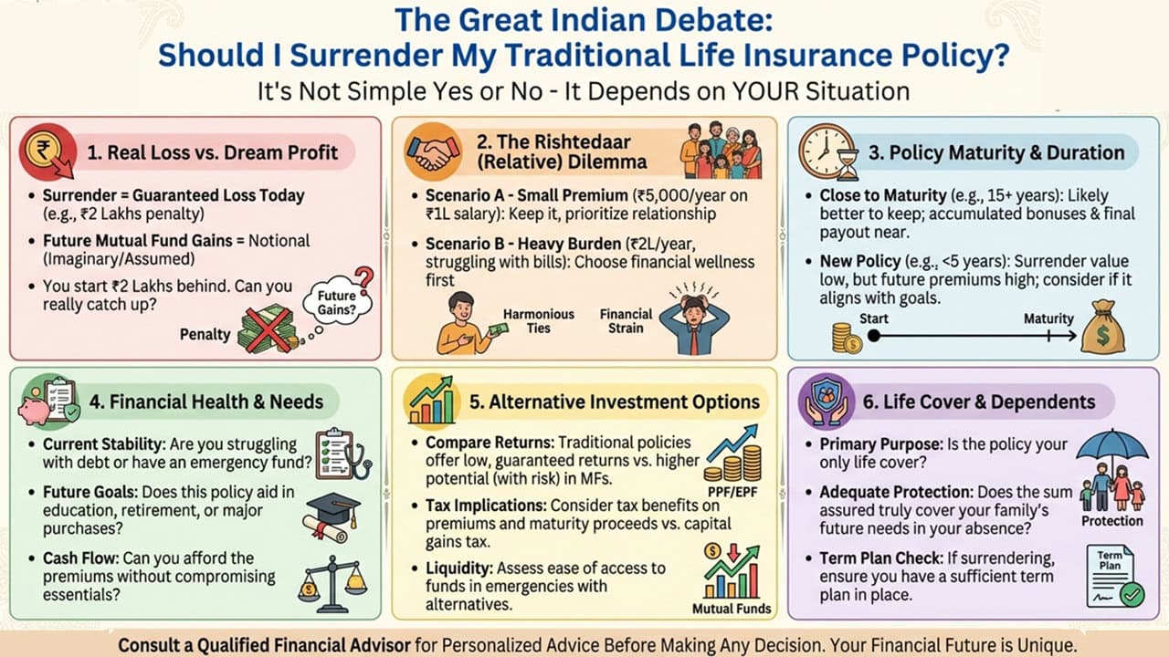 Infographic representing "Should I surrender my traditional life insurance policy?" Infographic representing "Should I surrender my traditional life insurance policy?"