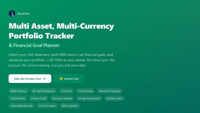 Screenshot of NaviPlan portfolio tracker